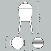Monolith Grill Junior schwarz inkl. Gestell Set